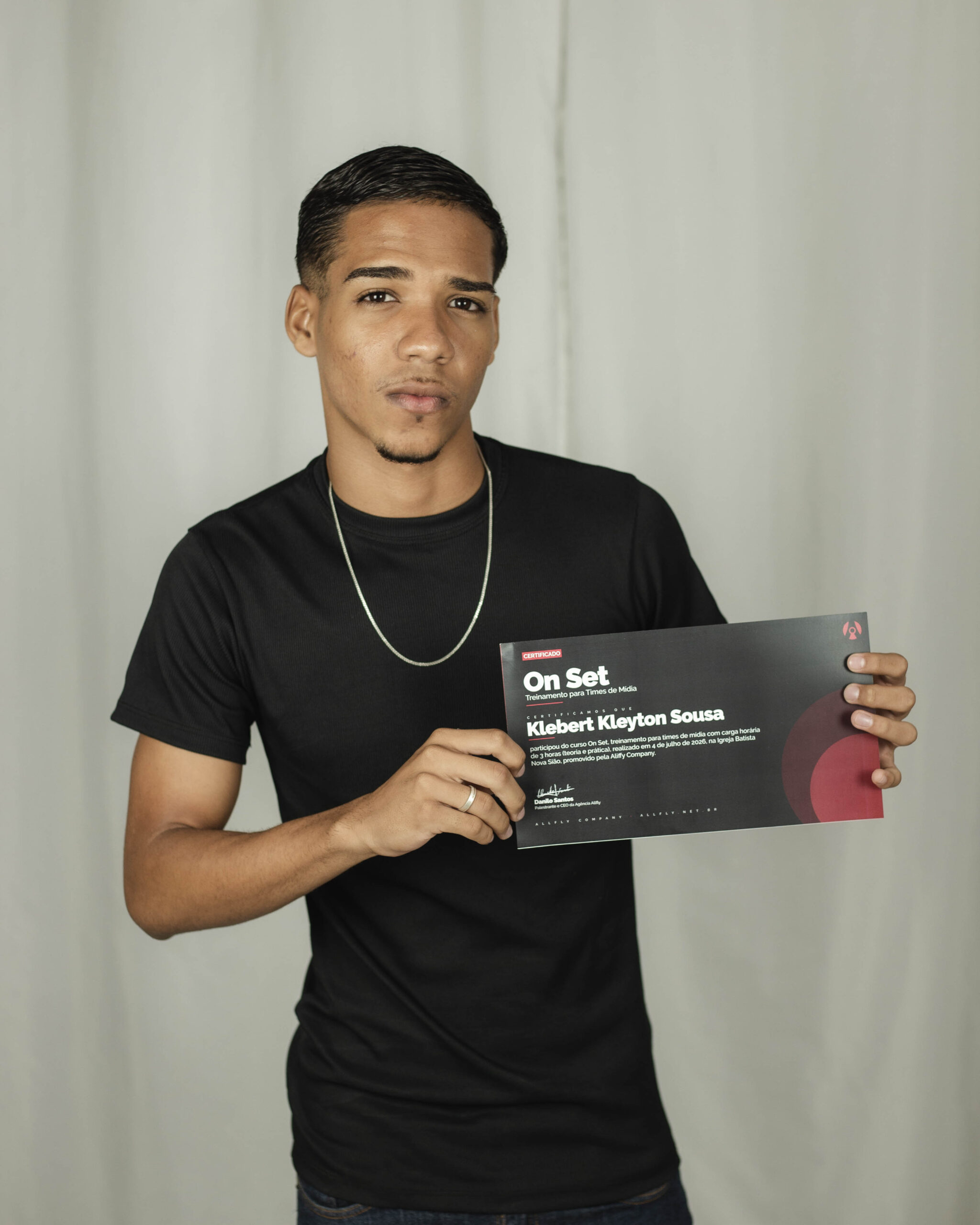Aluno On Set com certificado