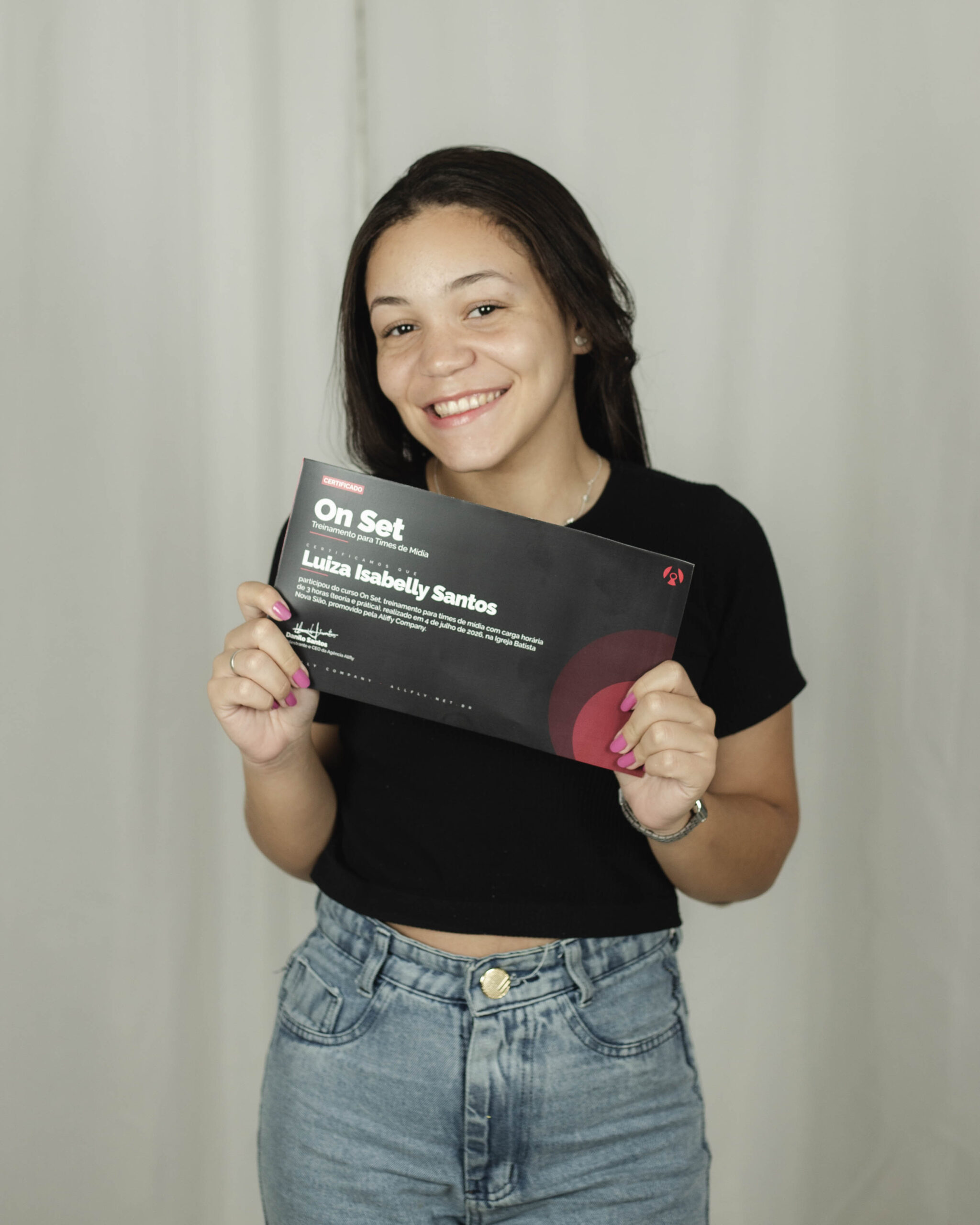 Aluno On Set com certificado