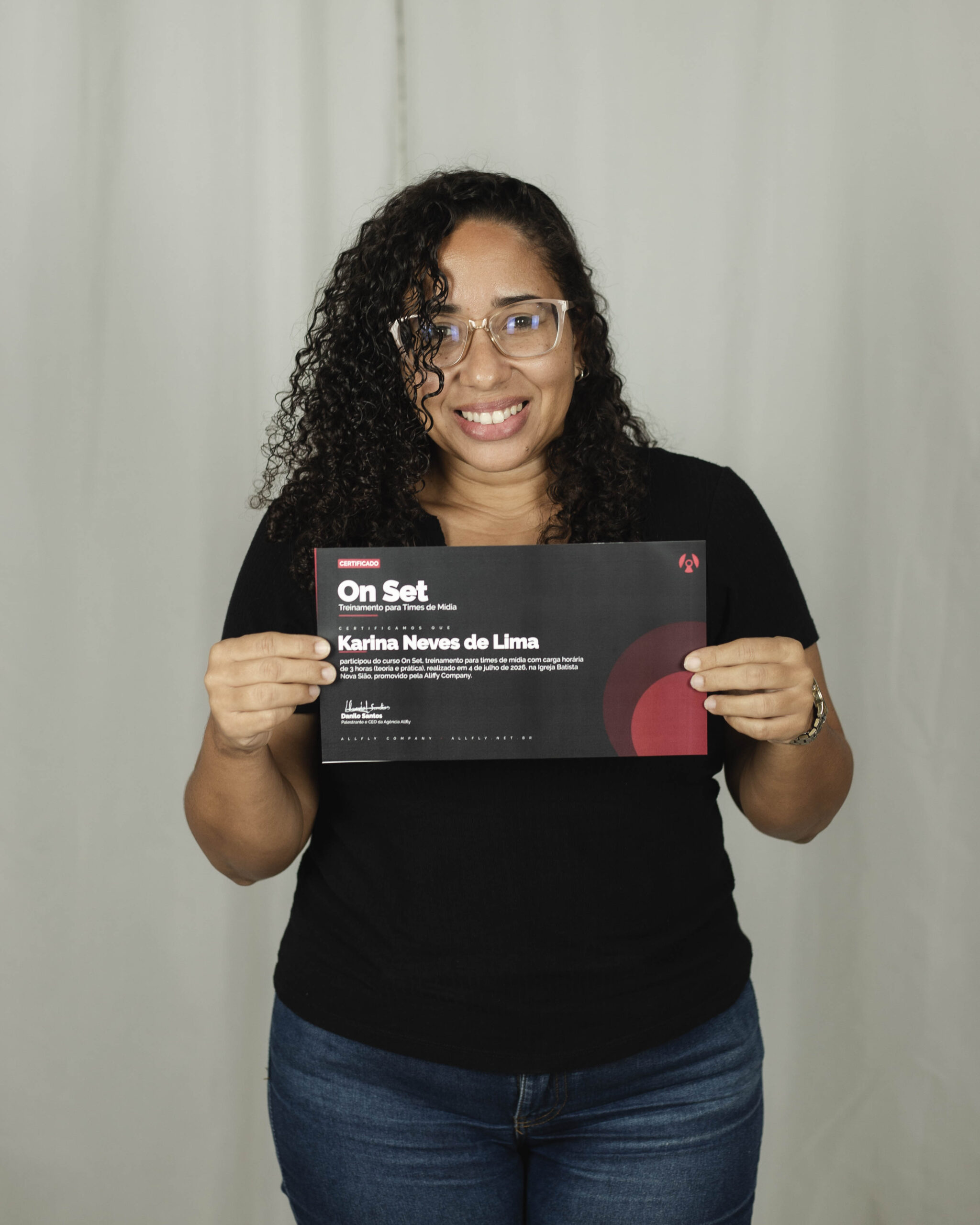 Aluno On Set com certificado