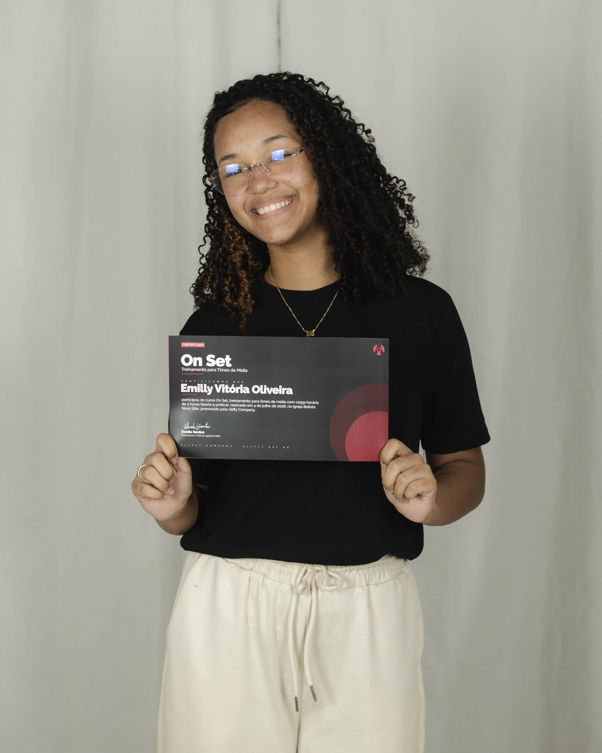 Aluno On Set com certificado