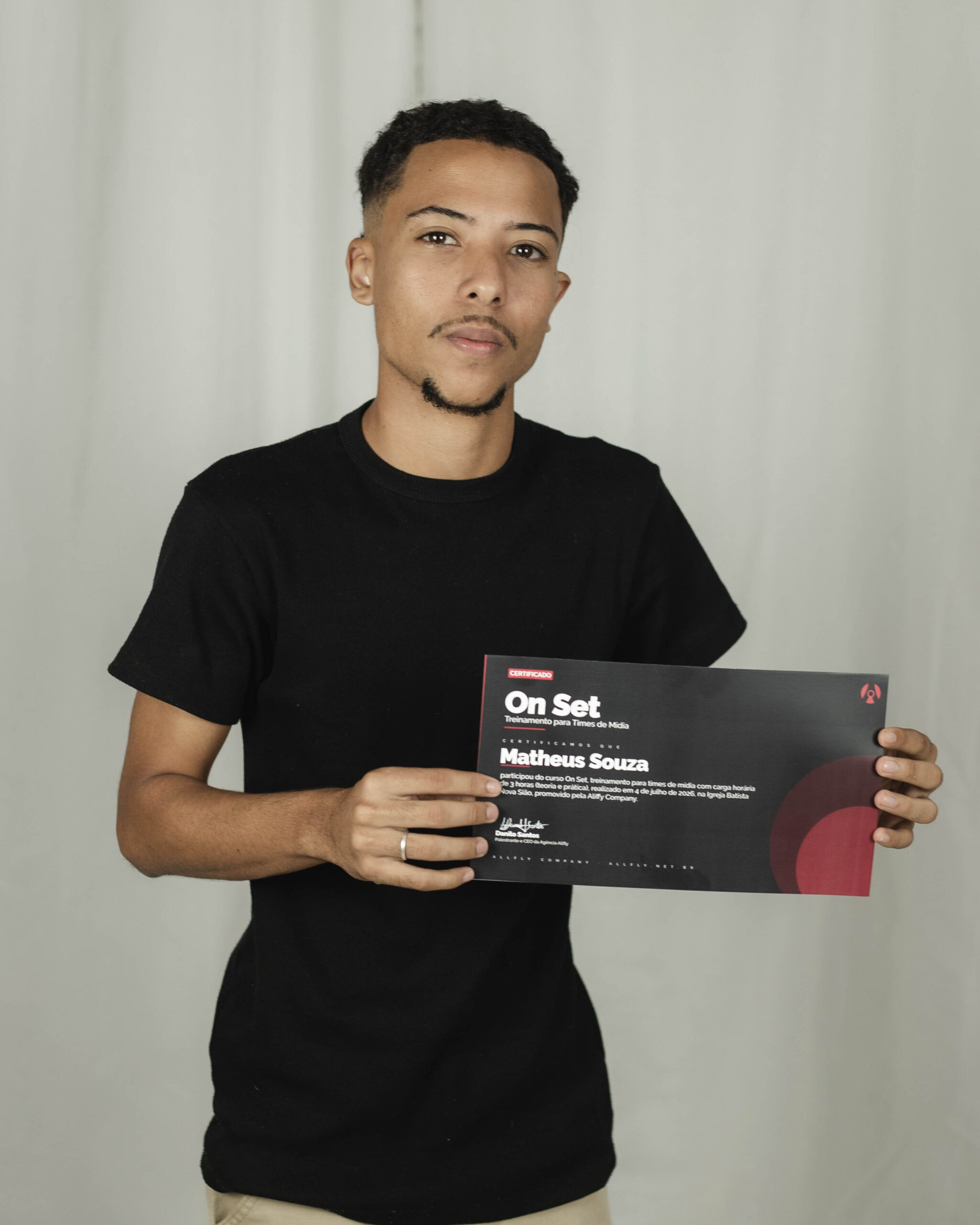 Aluno On Set com certificado
