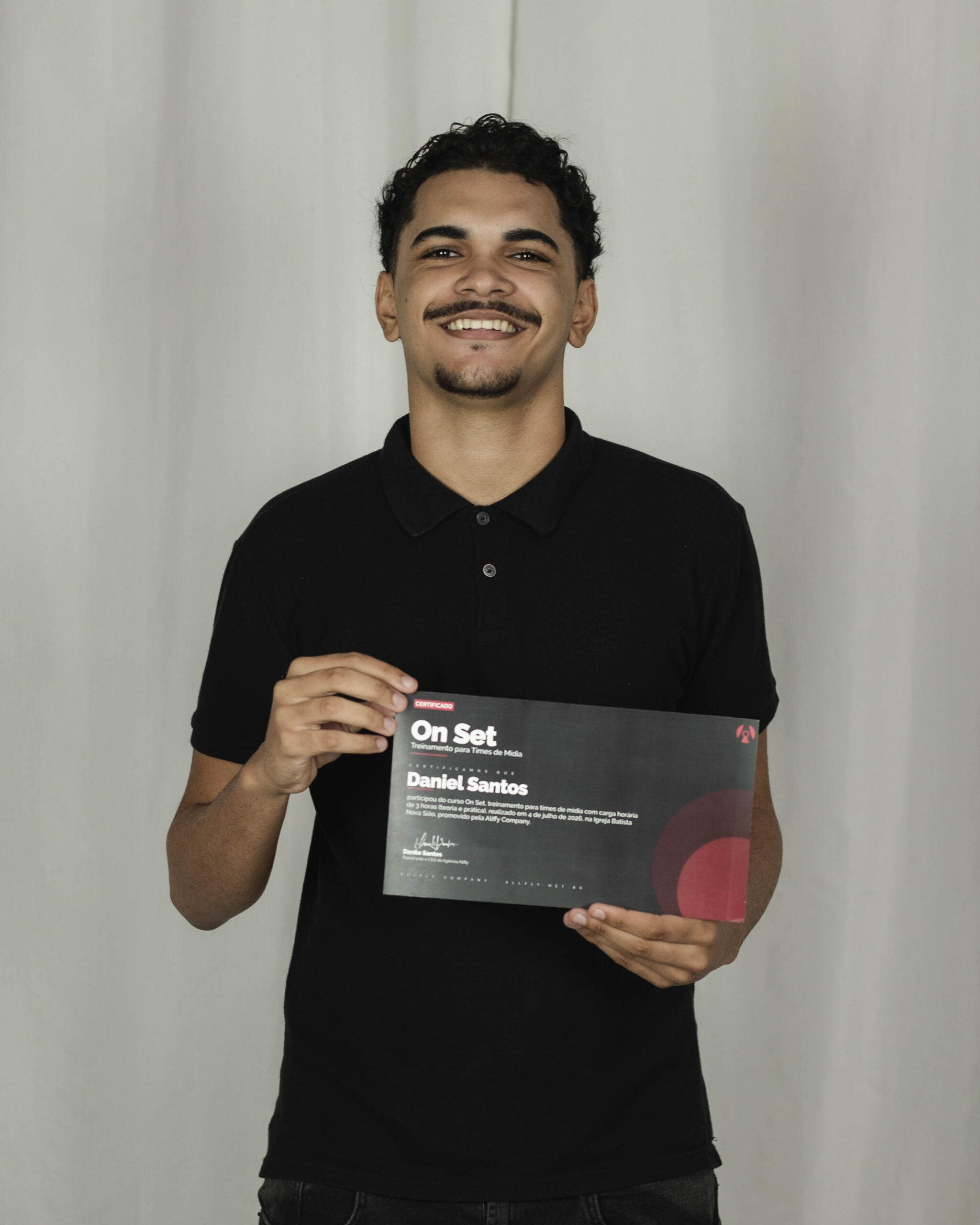 Aluno On Set com certificado