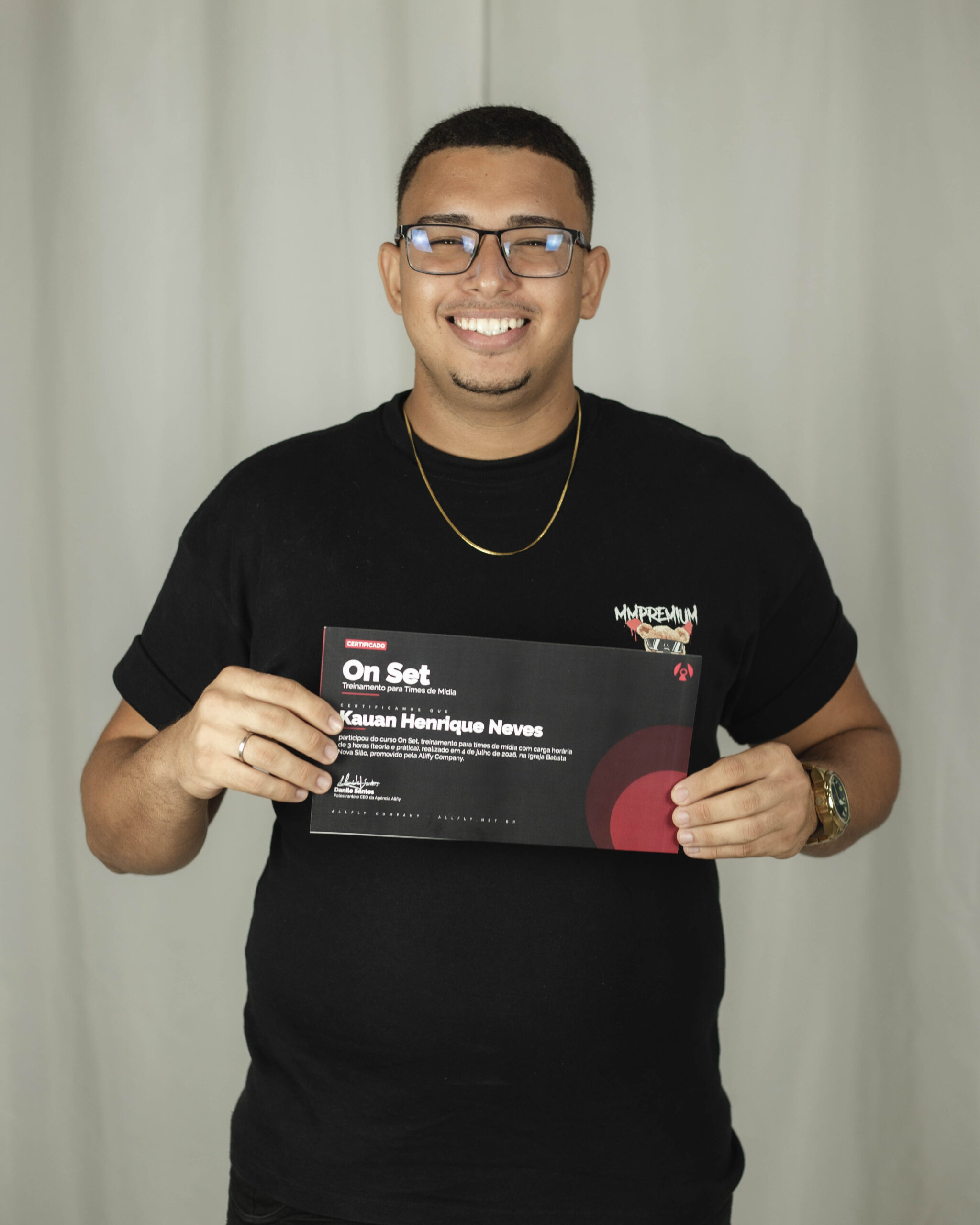 Aluno On Set com certificado